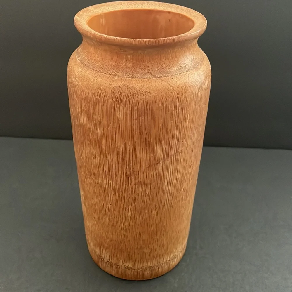 Vintage Bamboo Hand Painted Brush/whatnot holder